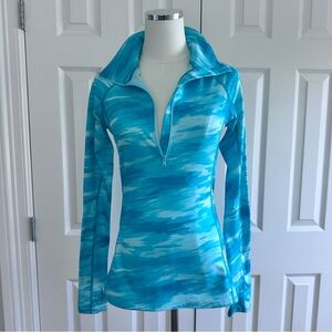 Under Armour Cold Gear Athletic Blue Polo Long Sleeve Half Zip Gym Top,Size S/P